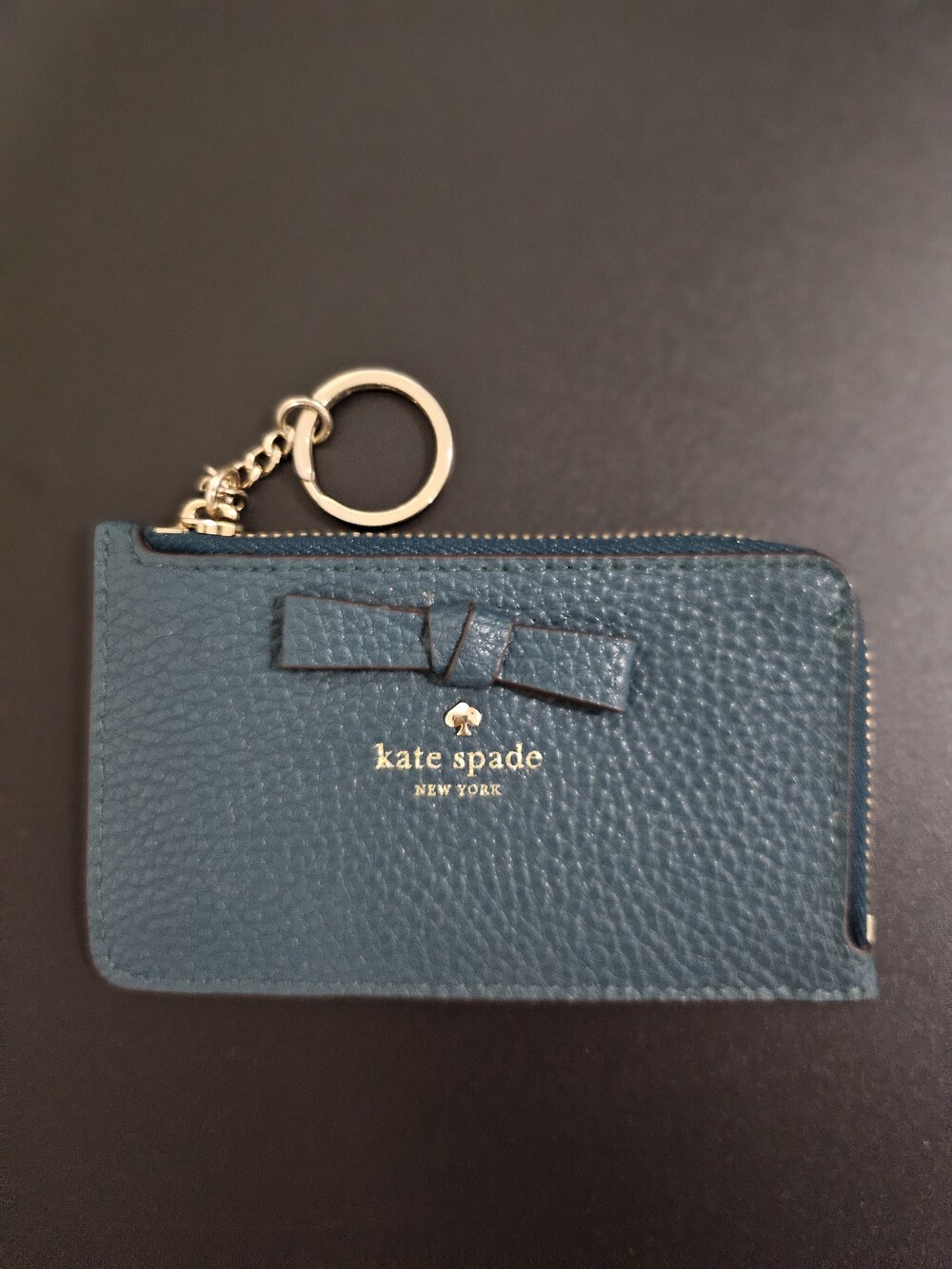 Kate Spade Mini Zip Card Case Green & Brown